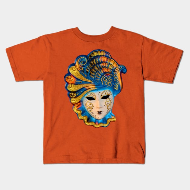 Feathered Carnival Mask Kids T-Shirt by dalyndigaital2@gmail.com